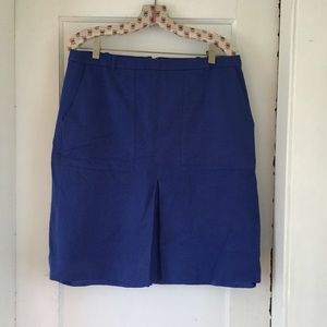 J. Crew blue skirt w front slit and pockets Sz 12
